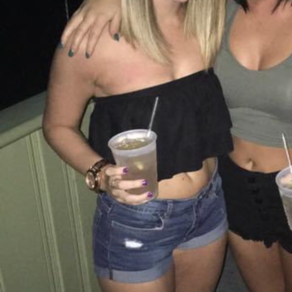 Cropped Strapless Black Top